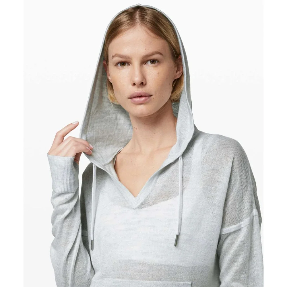 Lululemon Linen Lightweight Relaxed Hoodie 4 Blue NWOT*f